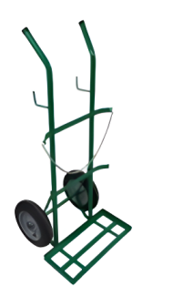 OX-100 CARRO PARA 02 CILINDROS OXIGÊNIO | PINTURA: ELETROSTÁTICA - VERDE | PNEU COM CÂMARAS DE AR