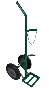 OX-200/2 CARRO PARA 01 CILINDRO OXIGÊNIO | PINTURA: ELETROSTÁTICA - VERDE | PNEU COM CÂMARAS DE AR