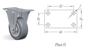 Rodízio 2” Fixo FL210 BP – PVC