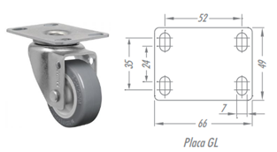 Rodízio 2” Giratório GL210 BPF – PVC