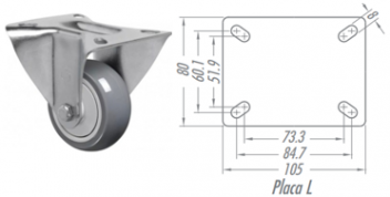 Rodízio 3” Fixo FL312 BPE – PVC