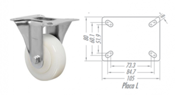 Rodízio 3” Fixo FL312 NTE – NYLON TÉCNICO