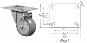 Rodízio 3” Giratório GL312 BPE – PVC