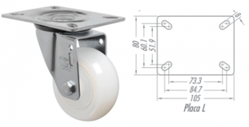 Rodízio 3” Giratório GL312 NTE- NYLON TÉCNICO