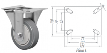 Rodízio 4” Fixo FL414 BPE – PVC