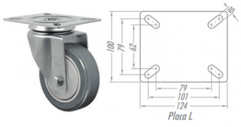 Rodízio 4” Giratório GL414 BPE – PVC