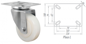 Rodízio 4” Giratório GL414 NTE – NYLON TÉCNICO