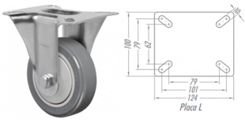 Rodízio 5” Fixo FL514 BPE – PVC