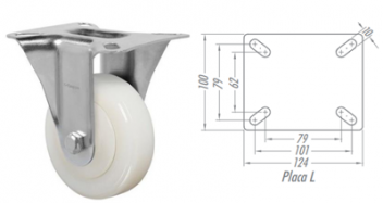 Rodízio 5” Fixo FL514 NTE – NYLON TÉCNICO