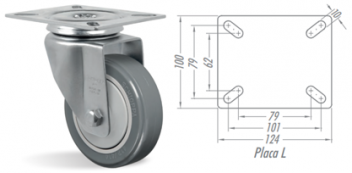 Rodízio 5” Giratório GL 514 BPE – PVC