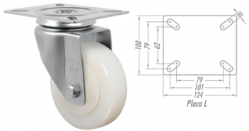 Rodízio 5” Giratório GL514 NTE – NYLON TÉCNICO