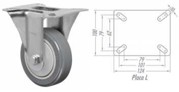 Rodízio 6” Fixo FL614 BPE – PVC