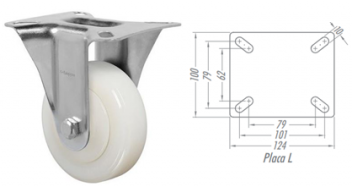 Rodízio 6” Fixo FL614 NTE – NYLON TÉCNICO