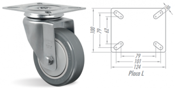 Rodízio 6” Giratório GL 614 BPE – PVC