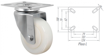 Rodízio 6” Giratório GL614 NTE – NYLON TÉCNICO